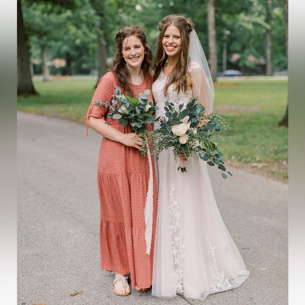 Pink Desert Tiered Boho Maxi Dress Rust